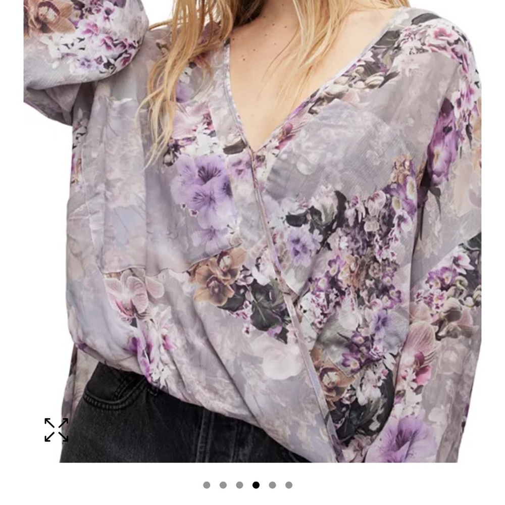 All Saints Penny Lucia V neck Top